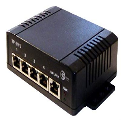 12-57V 5 Port High Power Passive POE 10/100BASET Unmanaged Switch. Max 2A per Port, PoE Pinout: 4,5V+; 7,8V-, 4 PoE Ports/1 Uplink Port, Incl DIN Rail Mt Kit, AutoCrossover, Ind Strength