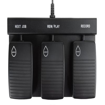 3-Function Waterproof USB Foot Control for Hands-Free Dictation