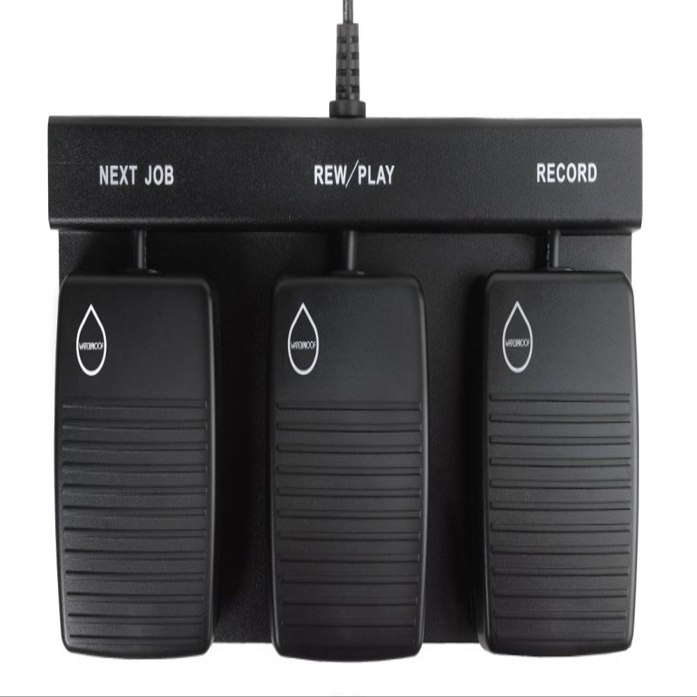 3-Function Waterproof USB Foot Control for Hands-Free Dictation