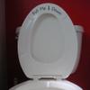 American Standard Put Me Down Toilet Seat Decal, Black, Oval, Modern, Vinyl, 9" W x 2" H view 1