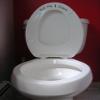 American Standard Put Me Down Toilet Seat Decal, Black, Oval, Modern, Vinyl, 9" W x 2" H view 2