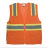 Mutual 16368 High Visibility Polyester ANSI Class 2 Surveyor Safety Vest with Pouch Pockets and 4" Lime/Silver/Lime Reflective Tape, 3X-Large, Orange view 1