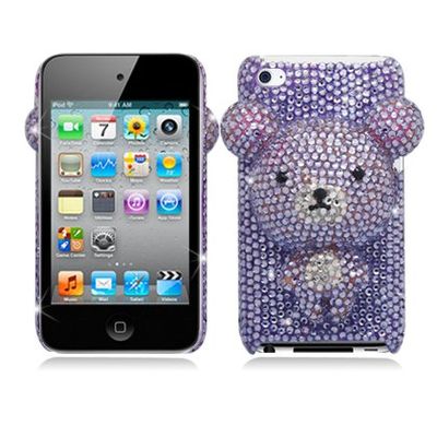 Luxury Full Diamond Case For Apple iPod Touch 4th Generation - Extra Large, Bear, Purple