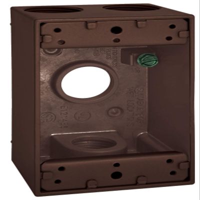 Sigma Engineered Solutions 14251BR Weatherproof 1/2" 4 Hole 1-Gang Box, BR