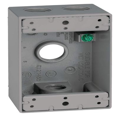 Sigma Engineered Solutions 14253 Weatherproof 3/4" 4 Hole 1-Gang Box, Gray