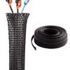 1/8 Inch Clean Cut Braided Cable Sleeve-Black-25 Feet view 1