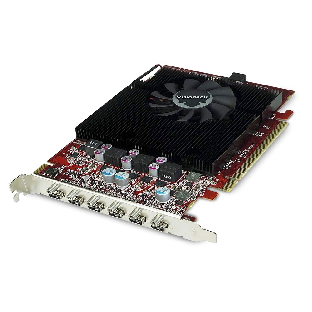 VisionTek Radeon HD 7750 2GB GDDR5 4K Resolution Support Graphics Card Support up to 6 Monitors with Mini DisplayPort Outputs AMD Eyefinity 2.0 Suitable Graphics Card for Gaming PC