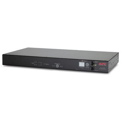 APC AP7723 Automatic Transfer Switch - Redundant switch ( rack-mountable ) - AC 230 V - Ethernet 10/100, RS-232 - 9 output connector(s) - 1U - for P/N: SUA2200R2ICH, SUA3000R2ICH, SURT15KRMXLI, SURT20KRMXLI, SURTD3000RMXLI, SURTD3000XLI