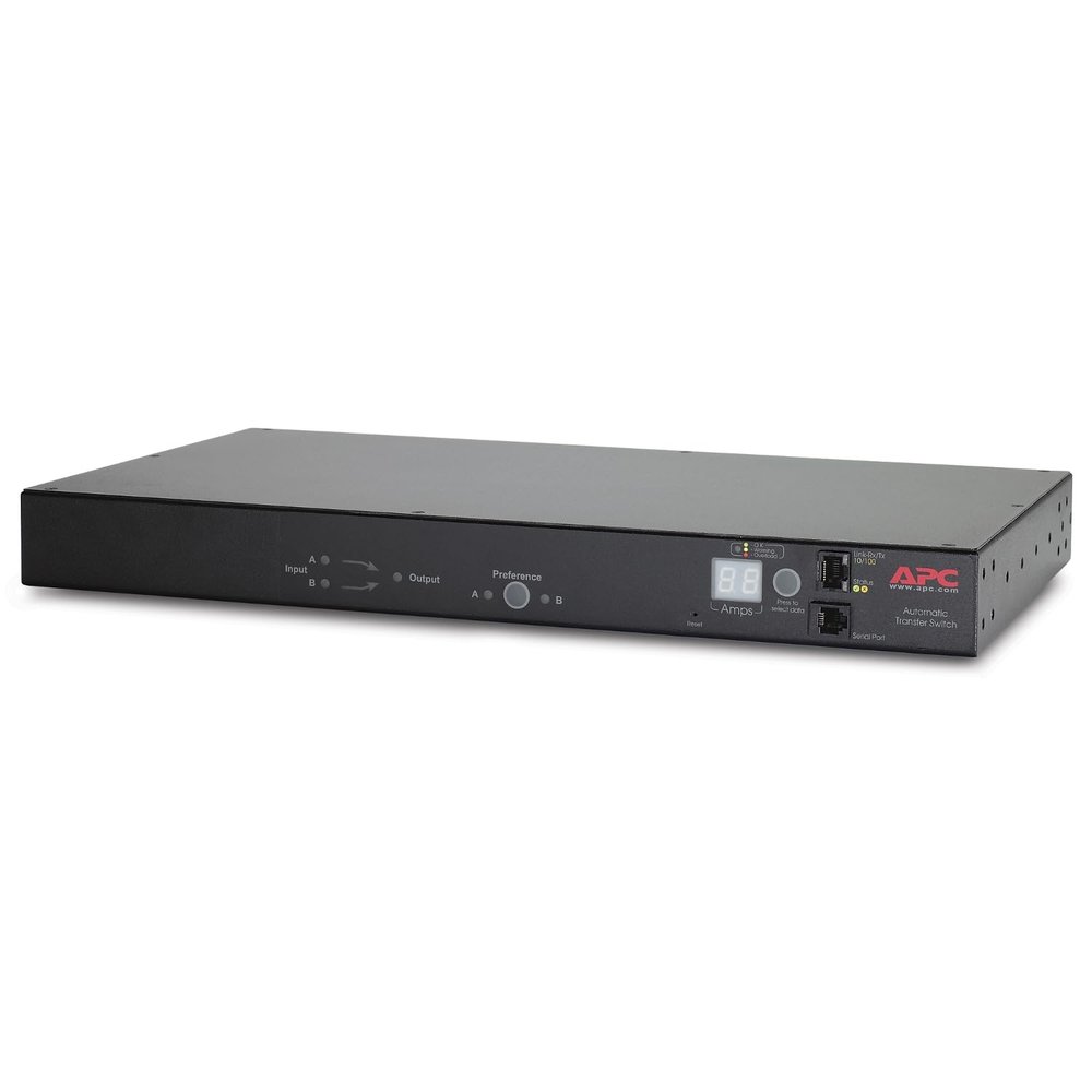 APC AP7723 Automatic Transfer Switch - Redundant switch ( rack-mountable ) - AC 230 V - Ethernet 10/100, RS-232 - 9 output connector(s) - 1U - for P/N: SUA2200R2ICH, SUA3000R2ICH, SURT15KRMXLI, SURT20KRMXLI, SURTD3000RMXLI, SURTD3000XLI