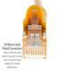 CablesAndKits - Shielded (STP) Cat5e Ethernet Cable, Booted, Jacket: PVC (CM), 7 ft, Yellow, Pure Copper, RJ45 Computer & Networking Patch Cord view 4
