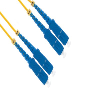 CablesAndKits 5 Meters SC-SC OS2 Fiber Patch Cable, 9/125 Singlemode Duplex, Yellow, UPC Polish, Standard Connector, OFNR