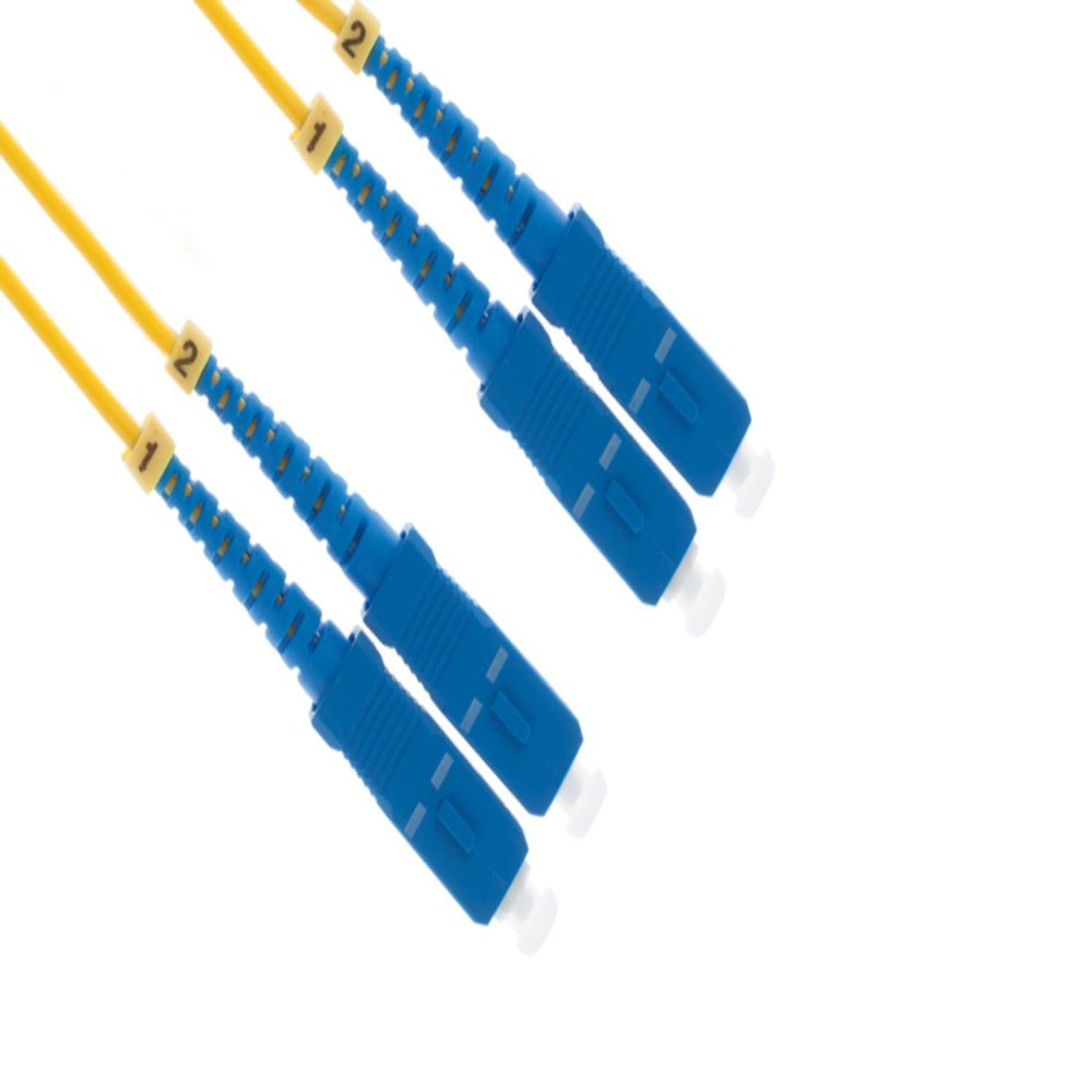 CablesAndKits 5 Meters SC-SC OS2 Fiber Patch Cable, 9/125 Singlemode Duplex, Yellow, UPC Polish, Standard Connector, OFNR