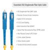 CablesAndKits 5 Meters SC-SC OS2 Fiber Patch Cable, 9/125 Singlemode Duplex, Yellow, UPC Polish, Standard Connector, OFNR view 2