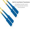 CablesAndKits 5 Meters SC-SC OS2 Fiber Patch Cable, 9/125 Singlemode Duplex, Yellow, UPC Polish, Standard Connector, OFNR view 3