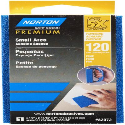 Norton 82072 5X 120 Grit Small Area Sanding Sponge