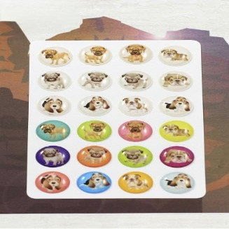Colorful Dogs 24 Pieces Home Button Stickers for iPhone 5 4/4s 3GS 3G, iPad 2, iPad Mini, iPod Touch
