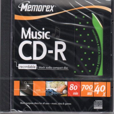 MEMOREX MUSIC CD-R RECORDABLE BLACK AUDIO COMPACT DISC