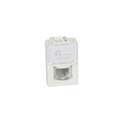 Legrand 078730 Mosaic RJ11 Prise, 4 Contacts, 1 Module, Blanc