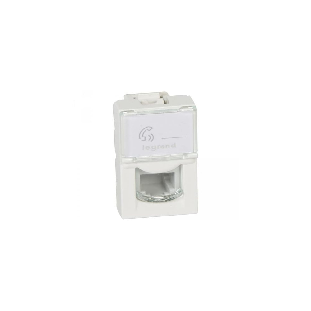 Legrand 078730 Mosaic RJ11 Prise, 4 Contacts, 1 Module, Blanc