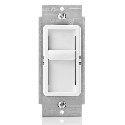 Leviton SureSlide Dimmer Switch for Dimmable LED, Halogen and Incandescent Bulbs, 6672-1LW, White