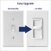 Leviton SureSlide Dimmer Switch for Dimmable LED, Halogen and Incandescent Bulbs, 6672-1LW, White view 2