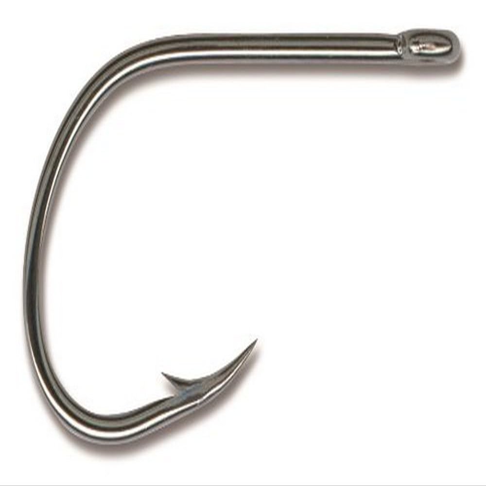 Mustad Ultra Point 2X Fine Wire Kirbed Point Big Gun Open Eye Siwash Hook (Pack of 6), Black Nickel, Size 2/0