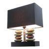 Elegant Designs LT1036-BLK Rectangular Dual Stacked Stone Ceramic Table Lamp, Black view 1