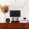 Elegant Designs LT1036-BLK Rectangular Dual Stacked Stone Ceramic Table Lamp, Black view 3