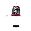 Simple Designs LT3000-ZBA Fun and Funky Zebra Print Shade Metal Table Lamp, Black view 4