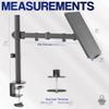 VIVO Single Laptop Notebook Desk Mount Stand, Fully Adjustable Extension with C-clamp, Fits up to 17 inch Laptops, Black, STAND-V001L view 3