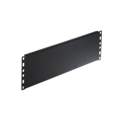 Kendall Howard 2U Flanged Spacer Blank Heavy-Duty 14-Gauge Steel, Improves Airflow & Strength, Tool-Less Mounting Clips, Rounded Corners, 19" EIA Compliant, Made in USA, Black Powder Coat