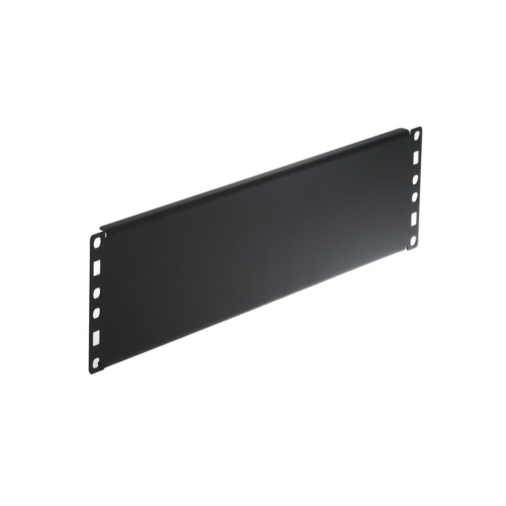Kendall Howard 2U Flanged Spacer Blank Heavy-Duty 14-Gauge Steel, Improves Airflow & Strength, Tool-Less Mounting Clips, Rounded Corners, 19" EIA Compliant, Made in USA, Black Powder Coat