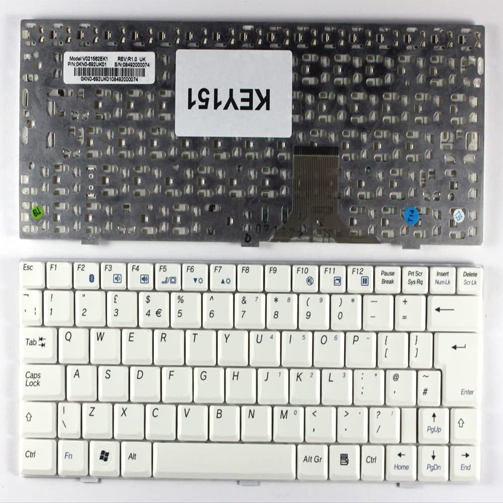 Power4Laptops UK Layout White Replacement Laptop Keyboard Compatible with Packard Bell EasyNote BG45-P-020