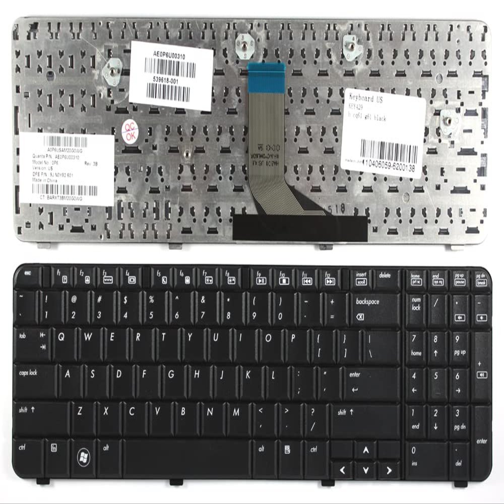 Keyboard4Laptops US Layout Black Replacement Laptop Keyboard Compatible with Compaq Presario CQ61-410SJ