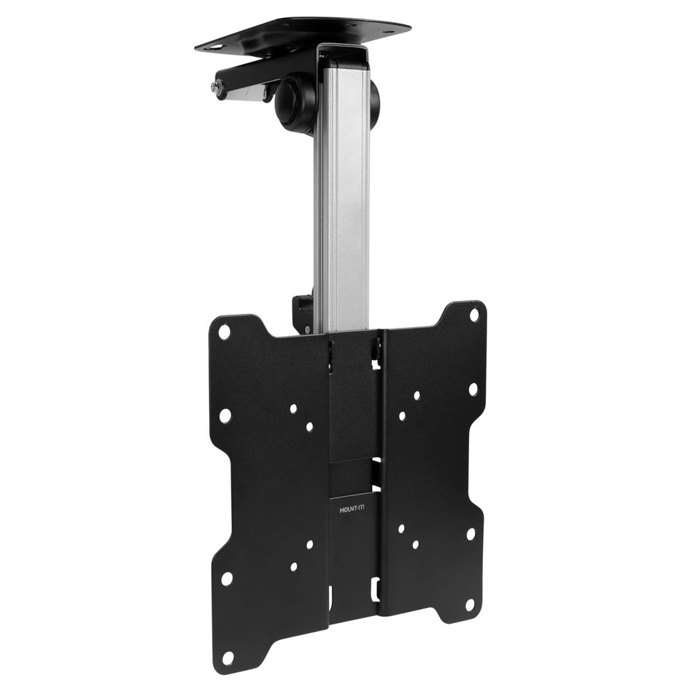 Mount-It! Flip Down TV & Monitor Mount, Under Cabinet & Ceiling Bracket for Kitchens, RVs & Small Spaces | Fits 1337 Inch Screens | VESA 75x75 100x100 200x200 | Tilt & Swivel | 44 lbs Capacity