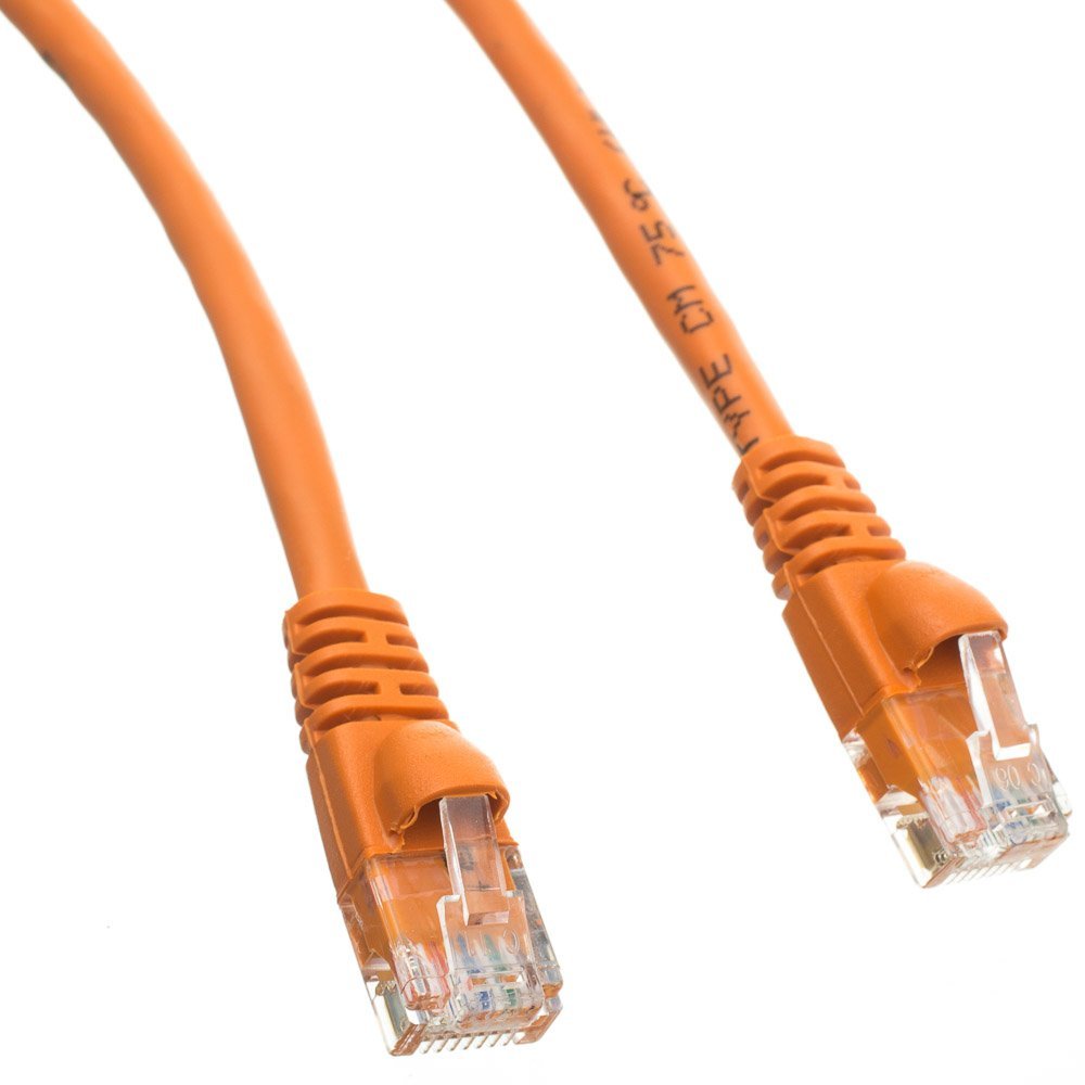 CableWholesale Cat5e Ethernet Cable, 24AWG, RJ45 Gold Plate Connector, ETL, 4 Pair Stranded Copper, Snagless Boot Unshielded Twisted Pair (UTP) Internet Network Patch Cable, 6 Foot, Orange