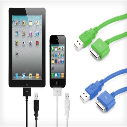 10' USB Sync + Charging Cable- Green