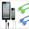 10' USB Sync + Charging Cable- Green view 1