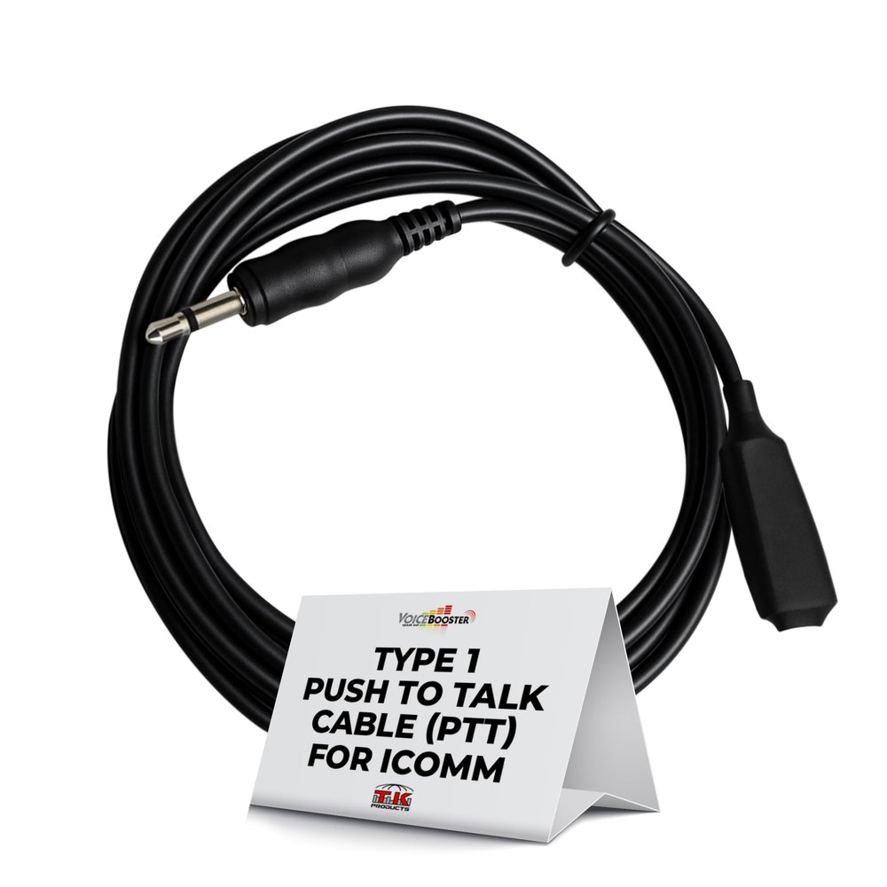 Voicebooster Type 1 Push to Talk (PTT) Cable Compatible with iComm