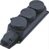 Bachmann 381.109 Power Strip 3 Sockets with Cover 230 V Black view 1
