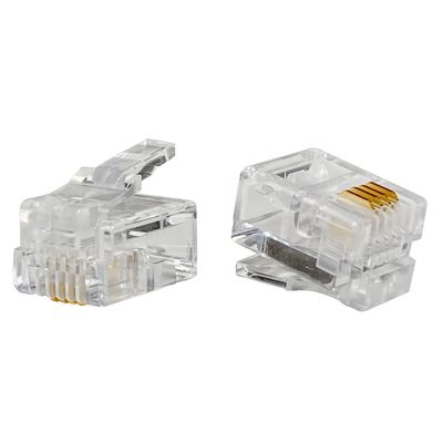 taro-zu Taro 'Small RJ11/12 Phone Cord/Connector 6 Pole 4 Core (6P4 C) 10 Pack Eco Simple Package crj11  10p4