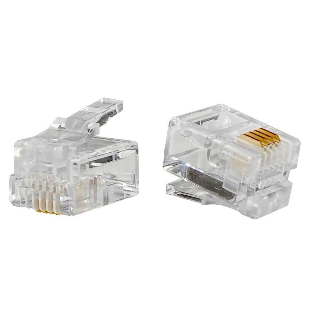 taro-zu Taro 'Small RJ11/12 Phone Cord/Connector 6 Pole 4 Core (6P4 C) 10 Pack Eco Simple Package crj11 10p4