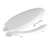 Centoco 2 inch Raised Toilet Seat for Seniors, Elongated, Open Front with Cover, Plastic, Made in the USA, HL820STS-001, White view 1