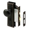 Prime-Line E 2495 Mortise Keyed Lock Set with Classic Bronze Knob  Perfect for Replacing Broken Antique Lock Sets and More, Fits 1-3/8 In.-1-3/4 In. Interior Doors (Single Pack) view 1