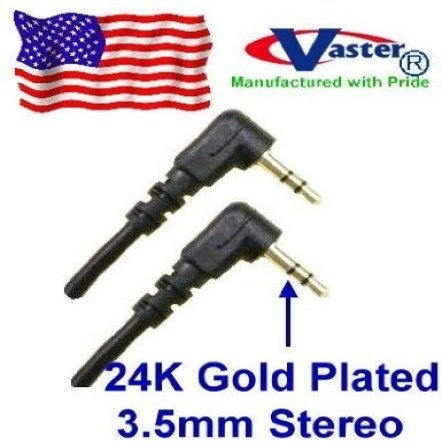 3.5mm Stereo Patch Cable - Angled Male to Angled Male 1.5 Ft