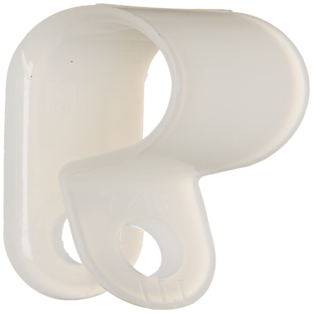 NSI NCH-437 Heavy Duty Nylon Cable Clamp, 0.437" Diameter, 0.5" Width, Natural
