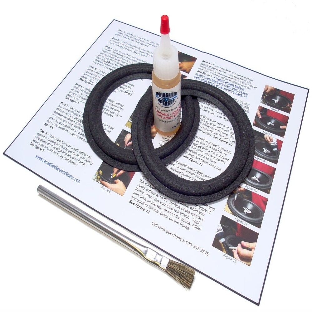 Standard 5.25" Speaker Foam Surround Edge Repair Kit - 2 Speaker Kit - Will Fit Several Dozen Different Commonly Used 5.25" Speakers of Different Brands and Models Whose Foams Match The Measurements