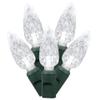 Vickerman 50 Light Pure White C6 LED Light Set on Green Wire in a Poly Bag view 1