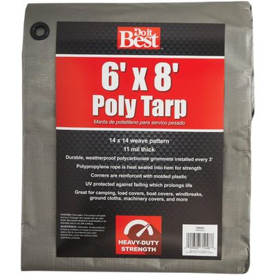 Dynatech International Inc. Do it Best Silver Woven 6 Ft. x 8 Ft. Heavy Duty Poly Tarp - 1 Each