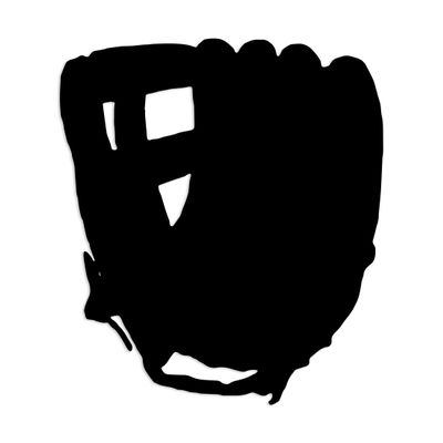 Baseball Glove Silhouette Decal  5 Inch Black Vinyl Mitt Shadow Sticker for Cars, Laptops, and Windows